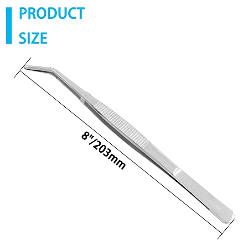 image for Bonsicoky 1Pcs 8 Inch Stainless Steel Tweezer, Long Tweezers with Prec