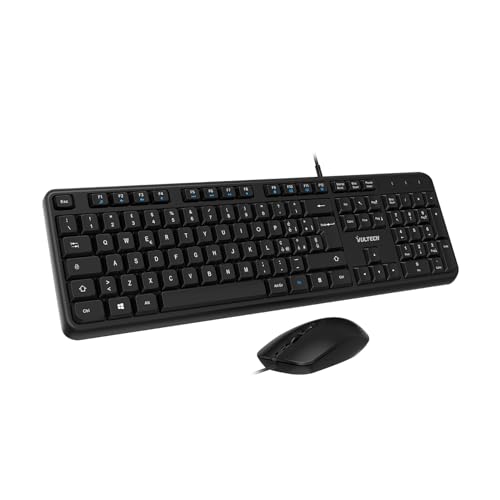 VulTech KM-811 Kit Tastiera e Mouse USB silenziosi layout...