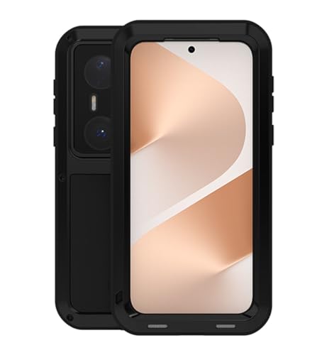 LOVE MEI for Huawei Pura 80 Pro/Huawei Pura 80 Pro+ Metal Case,Outdoor Heavy Duty Rugged Aluminum Metal Military Bumper Shockproof Protection Case Cove 【Without Tempered Glass】 (Black)