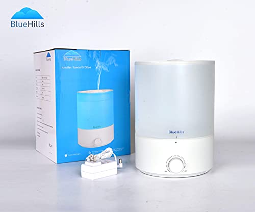 Bluehills Premium 4000 Ml Xl Essential Oil Diffuser 4L 4 Liter 70 Hour Run Humidifier Aromatherapy 1 Gallon Big Capacity High Mist Output For Large Room Home Mood Lights Whitee401 #TOP3