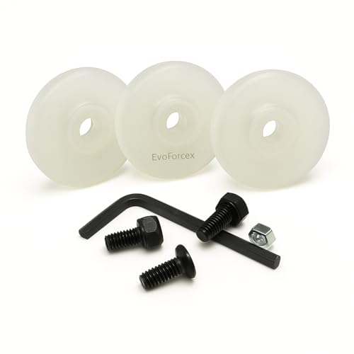 Quik Carpet Tuck Replacement | 3 Replacement Kit for Tucking Tool – Includes 3 Poly Wheels, Bolts, Nuts & Allen Wrench – Durable Carpet Tucker Accessory for Flooring Installation