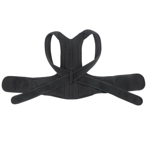Correcteur de posture dos noir en maille aérée avec soutien lombaire réglable