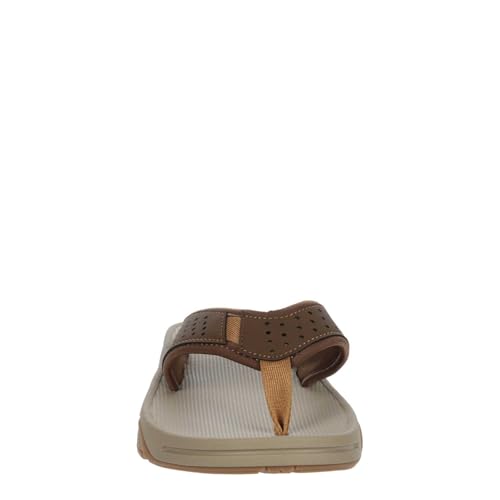 Restoration Hugo - Men's Faux Leather Slip-On Summer Flip-Flop Sandals Brown, Size 11.0 Medium Width3