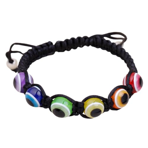 2Pcs Adjustable Rainbow Bead Woven Hand Ornament for Unisex Creative Wrist Decor Durable and Stylish Jewelry