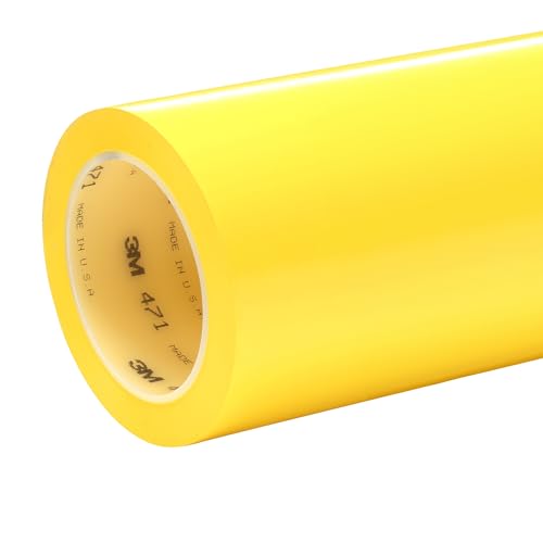 Image of 3M Vinyl Tape 471, Yellow, 48 in x 36 yd, 5.2 mil, 1 roll per case, Untrimmed