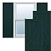 Ekena Millwork TFP102FH12X060FG True Fit PVC Two Equal Panel Farmhouse Fixed Mount Shutters w/Z-Bar, (Per Pair-Hardware Not Included), 12"W x 60"H, Thermal Green