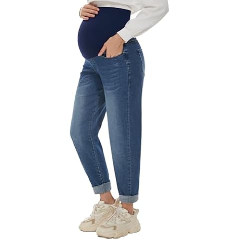 POSHGLAM Women's Over Belly Maternity Jeans Cover