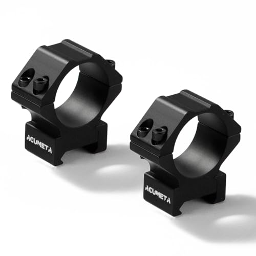 ACUMETA 30mm Scope Rings - Bastion Scope Mount Compatible with 20mm Rails, Dual Screw Clamp,1 Inch Height (Black)