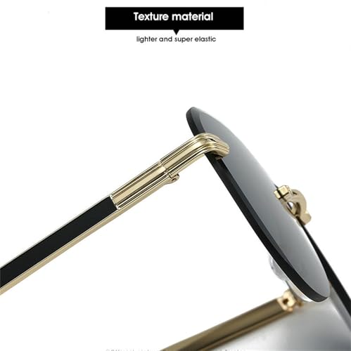 willochra Retro Rimless Pilot Sunglasses Oversized for Women Men 2025 Vintage 70s Trendy Oval Gradient Sun Glasses UV400 6