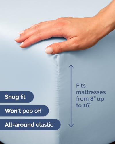 Image of Flex Top Split Head King 6 Piece Sheet Set - Soft & Cooling - Sky Blue