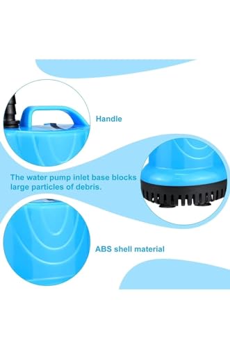 Image of Asian Pumps & Machineries 60W Bottom Suction Submersible Water Pump 220V For Aquarium, Ponds, Hydroponic and Water Fountains 3500L /Hr Lifts Upto 3.8 M With 4 Nozzles