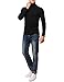 H2H Men's Thermal Knitted Turtleneck Pullover Sweater with Slim Fit and Long Sleeves Black US M/Asia XL (KMTTL028)