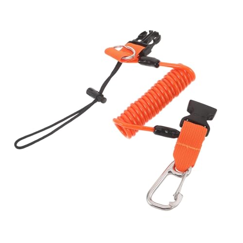 Cordón espiral antipérdida de buceo STOBAZA en acero inoxidable naranja