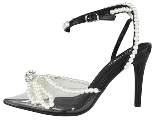 TOP Moda Shoes Women Stiletto High Heels Pointed-Toe Ankle Strap Bling Rhinestone Parson2