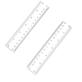Zotemo 2 Pack 6 inch Clear Plastic Ruler, 15 cm Straight Rulers, Transparent Measuring Tools, Drafting Tools, Flexible Ruler with Inches and Centimeters for School and Office Supply