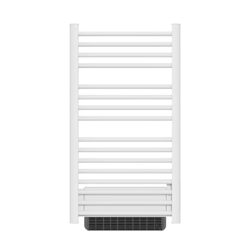 BESTHERM - Elektrischer Handtuchtrockner, ohne Flüssigkeit, mit Gebläse, 500 W + 1000 W, H 100,5 x L 54 cm, Bestherm HESTIA, weiß