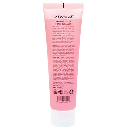 La Florelle Rose Hydrating Facial Cleanser | Gentle Face Cleanser For Dry Skin, Real Rose Petals | Foaming Face Wash Cleansing Gel For Sensitive Skin | 4.73 Fl.oz #TOP7