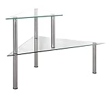 Platzspahrend Küchenregal Zweistufiges Edelstahl Regal Gewürzregal Küchenablage Gewürzständer Eckregal (49x35 cm, Glas)