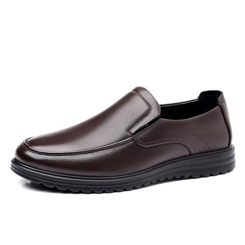 Men's Business Dress Shoes for Dad Comfortable Soft Sole Oxfords Leather Casual Loafers