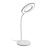 Miady Schreibtischlampe LED Dimmbare Tischlampe,3 Farb und 4 Helligkeitsstufen,Augenfreundliche Bürolampe mit Adapter,Touchbedienung,360°flexibel Schwanenhals für Büro, Lesen, Nagelstudio