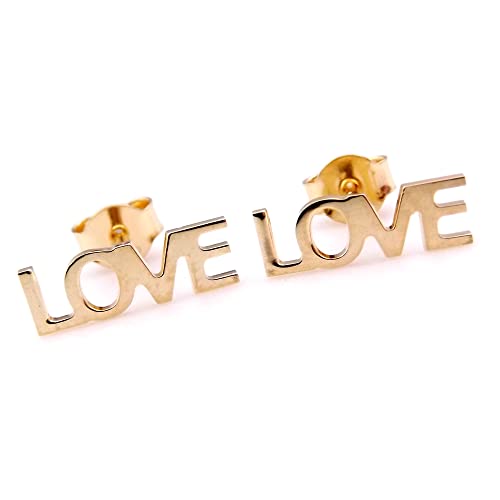 Pendientes de plata 925 dorados pequeños Love a Lobo ideales para regalar a mujer
