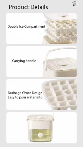 Bandeja para hielo de silicona 2 niveles con tapa y pinzas miniatura 6