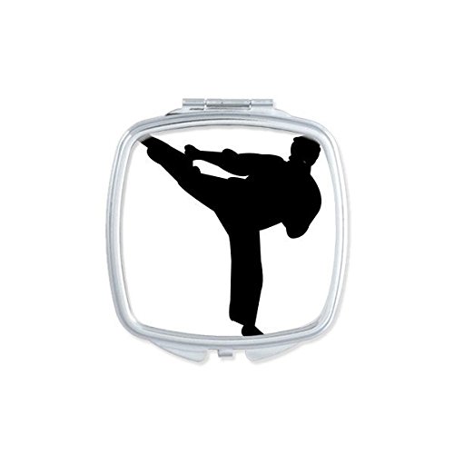 Miroir de poche Shaolin Kung Fu carré compact pour retouches maquillage