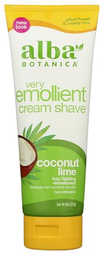 Alba Botanica Very Emollient Cream Shave, Coconut Lime, 8 Oz