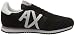 Armani Exchange Retro Running Sneakers, Zapatillas Mujer, Negro (Black+White A120), 39 EU
