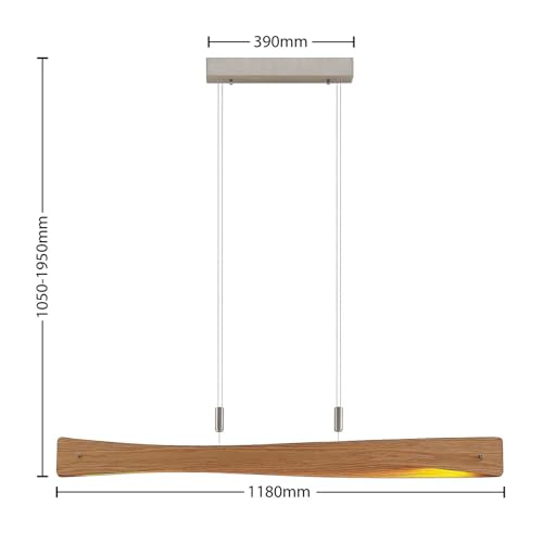 Suspension LED Beazina intensité variable luminaire aspect bois - 6