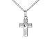 Produktbild JEVELION Anhänger-Kreuz 925 Silber mit Zirkonia Silberkreuz für Damen, Herren und Kinder Kreuzanhänger Kettenanhänger + Schmuck-Etui mit Panzerkette Silber