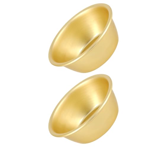 EXAOMBLE 2 pezzi Ciotole Tradizionali Coreane per Vino e Zuppa Design Dorato Versatili per Casa Ristorante e Bbq all Aperto Scodelle Salvaspazio per Insalate e Bevande