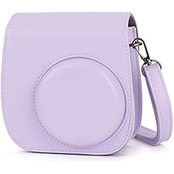 Estuche Camara Instax Mini 11 Leebotree Cámara Instantánea Funda Compatible con Instax Mini 12/11 Cámara Instantánea, Bolsa de Transporte Fabricada en Cuero, Dispone de Una Correa de Proteger y Bolsillo (Lilac Purple)