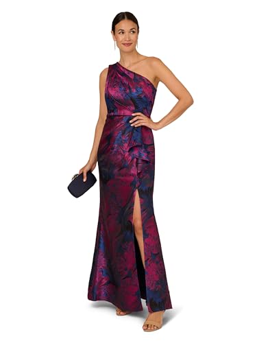 Image of Adrianna Papell One Shoulder Jacquard Gown