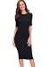 SheIn Women's Short Sleeve Elegant Sheath Pencil Dress X-Large Black