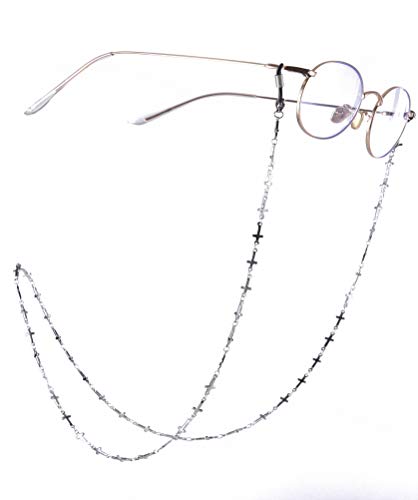fishhook Delicate Eyeglasses Chain Silver Tone Cross Sunglasses Reading Glasses Strap Holder Chain