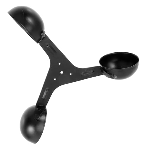 MOBUTOFU Wind Velocity 3-Cup Sensor Wind Measurement Part Aluminum Alloy Anemometer Cup for Outdoor Replacement Black 200mm Diameter