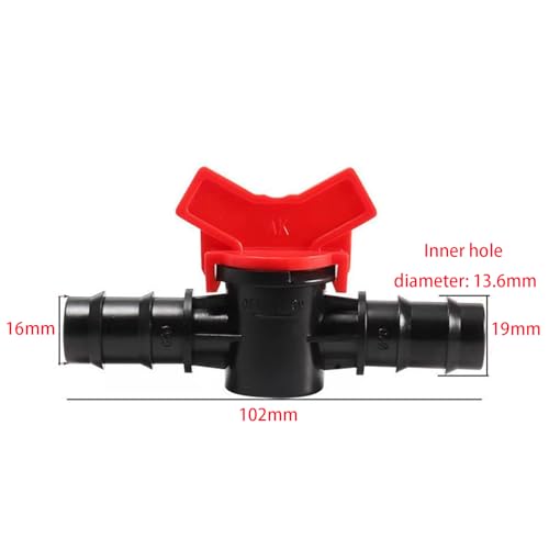 2PCS 18mm Ball Valve with Barbed Connector - Shut Off Hose Pipe Joiner Faucet Adapter (BK) - Image 2