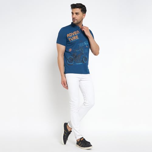 Image of Duke Stardust Men Half Sleeve Cotton T-Shirt (LF7088 Denim XL)