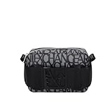 Obermaterial: Baumwolle Armani Exchange Women\'s Logo Placket Top Zip Crossbody Bag Camera case, Beige/Black