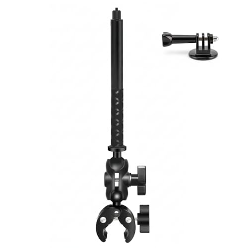 Image of yantralay Handlebar Clamp Mount with Selfie Stick Extension and Go Pro Adapter Compatible with Insta 360 X5 X4 Go Pro Hero 13 /12 D JI Os mo Action 6 /5 /4