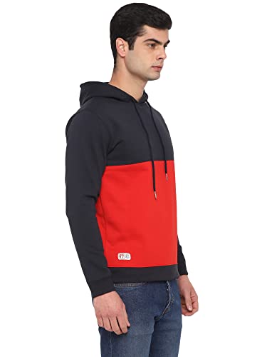 Image of Deniklo Men Polyester Fleece Printed Sweatshirt with Hoodie