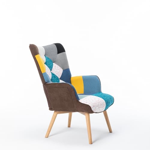 Sillón reclinable azul con respaldo alto y brazo miniatura 4