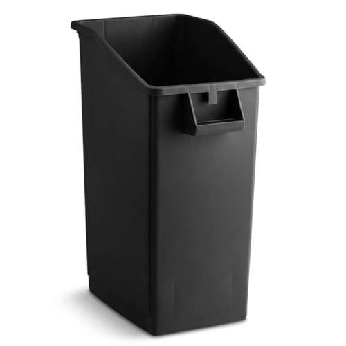 Caneca de basura rectangular negra de 23 gal
