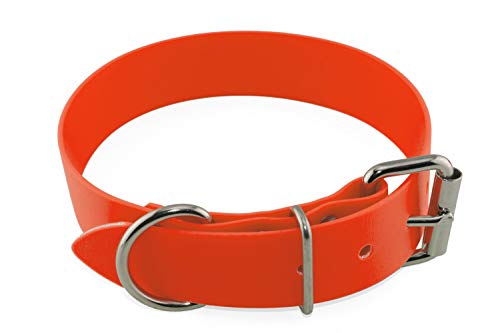LENNIE 38mm breites Biothane Hunde-Halsband, Edelstahl-Rollschnalle, personalisiert mit Namen/Telefonnummer, schmutz-Wasser-abweisend