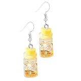 Ciieeo Pendientes de Concha Transparentes Forma de Botella Accesorios Creativos de Resina para Mujer y Niña Joyería Ligera y Divertida para Uso Diario