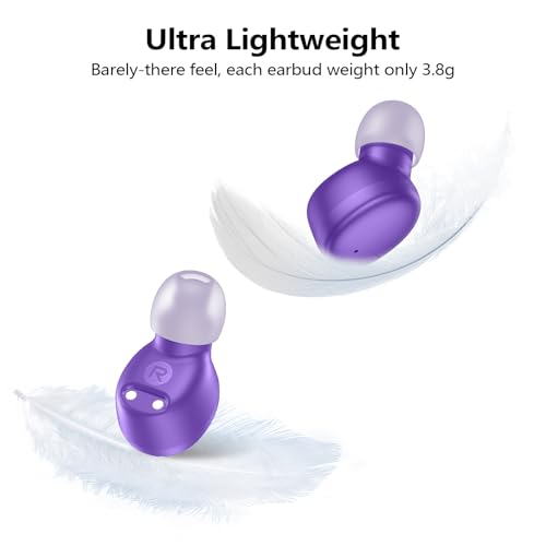 Image of kurdene Wireless Earbuds Bluetooth 5.3 Light Weight in Ear Headphones | Premium Sound Bass Ear buds with Charging Case,Touch Control,Built in Mics Headset,Clear Calls for Sports Workout Purple