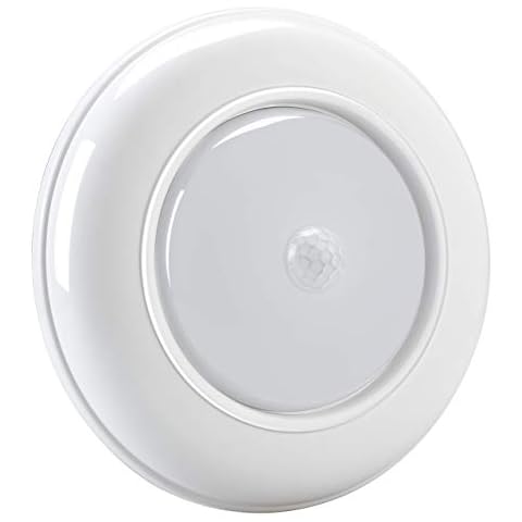 Motion Sensor Ceiling Light Battery Operated Ultra Bright Motion Activated Indoor Light for Stairway Hallway Wardrobe Basement Warehouse 180 Lumen White Night Light Cover