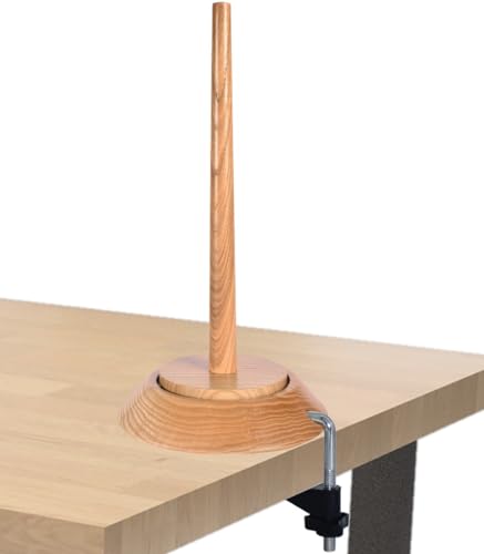 Image of BARVA Yarn Holder 22 Lb Capacity w /Table Clamp for Chunky Yarn | Smooth Bearing Spinner & Big Rubber Anti Slip Pads for Stability | European Wood Crochet Accessories and Pro Tools for Fiber Crafts