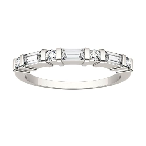 1.20Ctw Baguette Cut White Diamond Wedding Band Ring Sterling Silver with 14k White Gold Finish